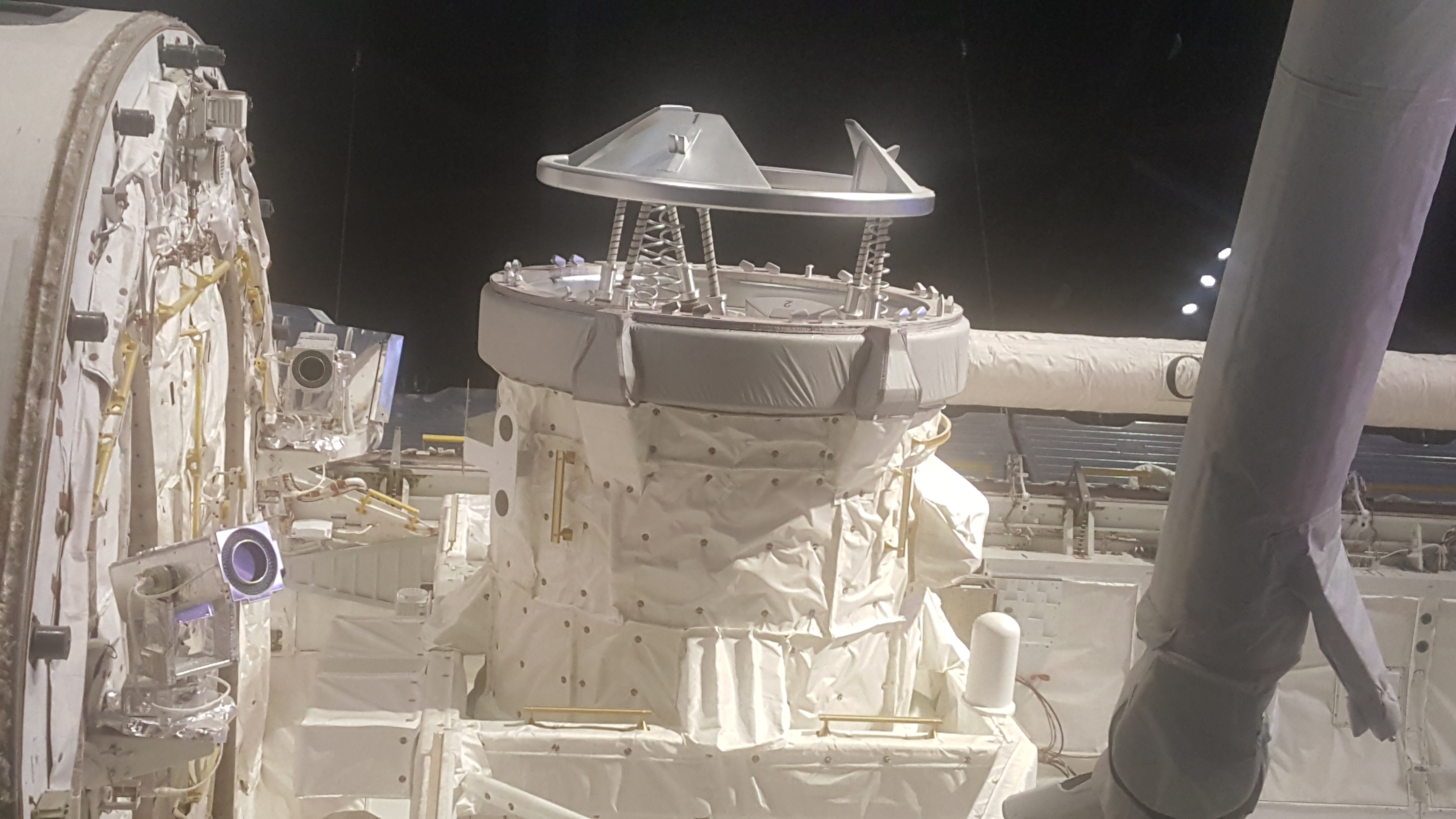 Atlantis Docking Module and TV cameras