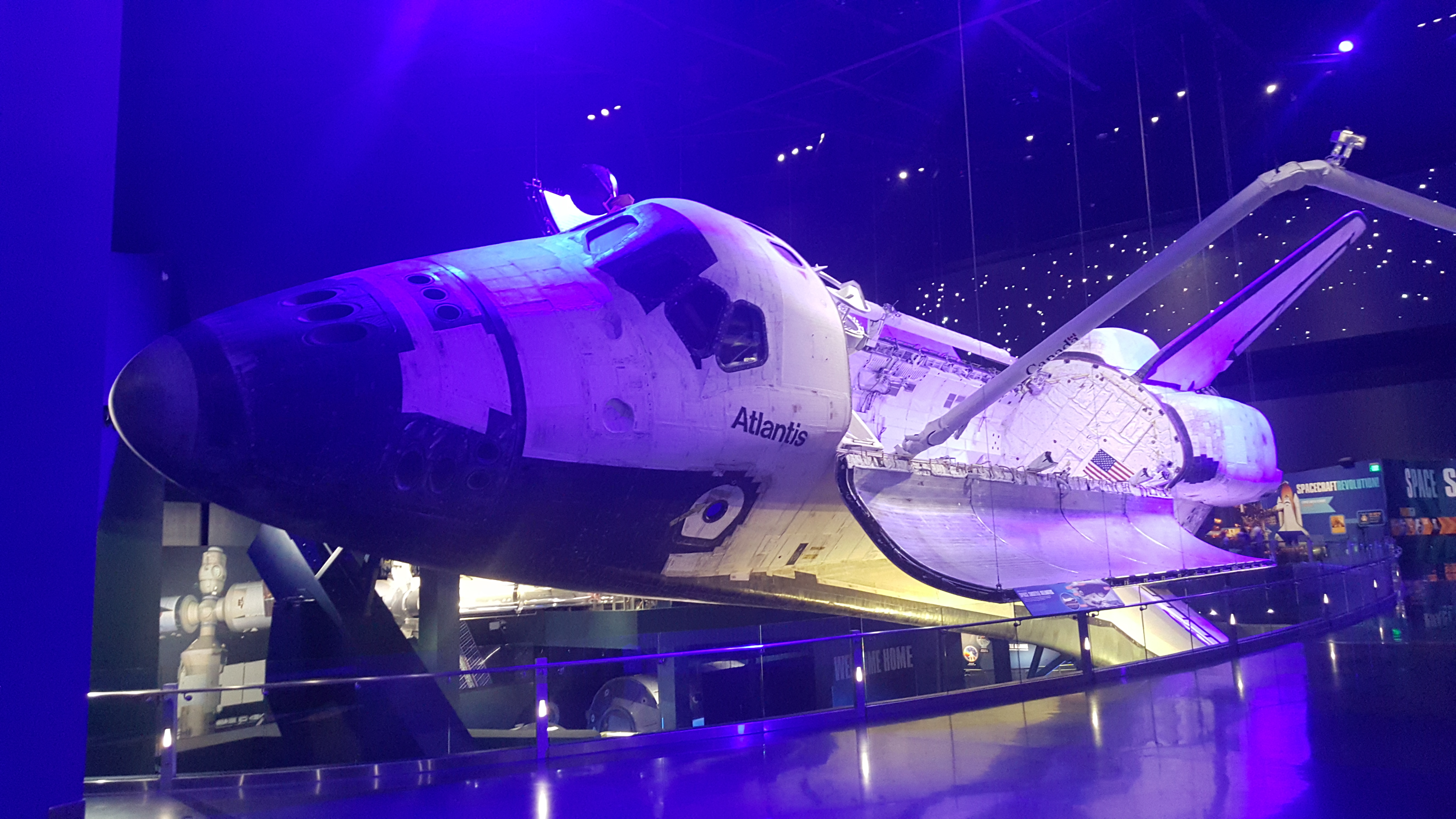 Space Shuttle Atlantis in blue - Kennedy Space Center, FL